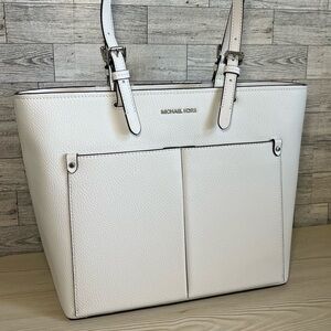 Michael Kors Optic White Double Pocket Tote